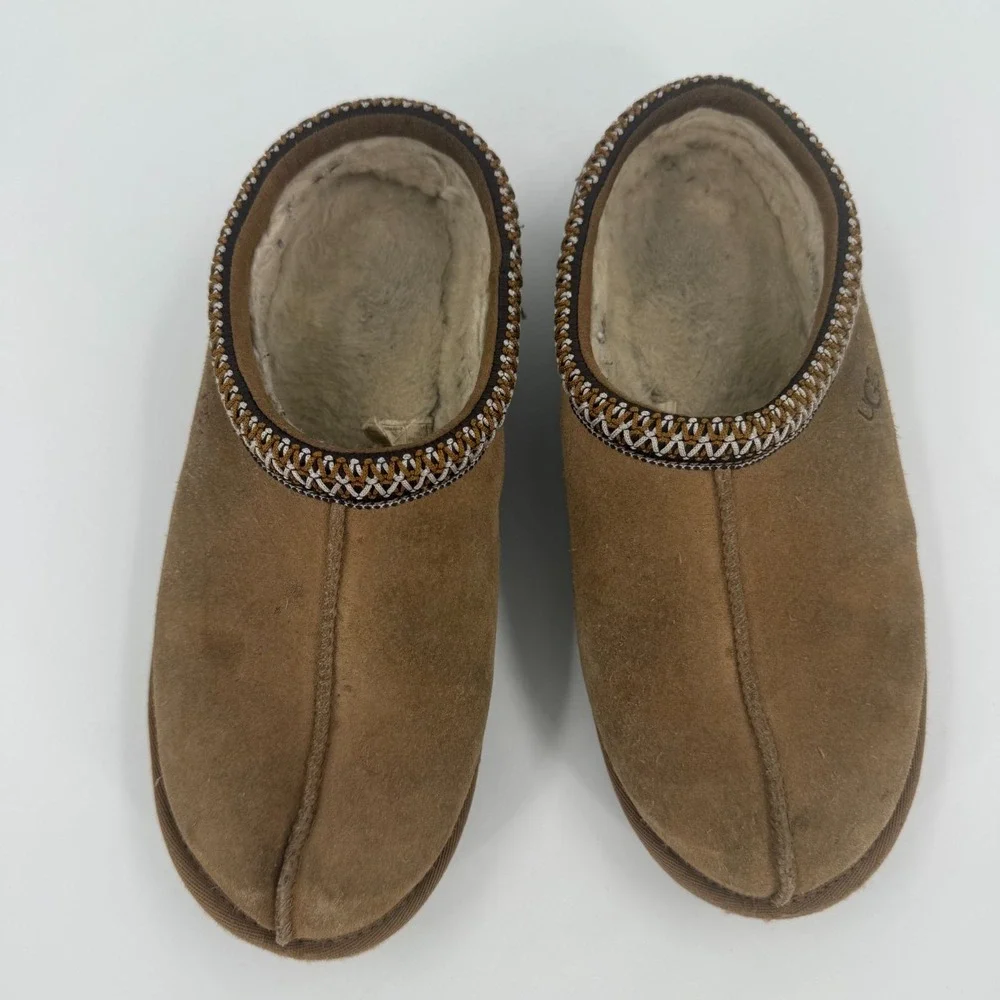 UGG Tasman II Slippers Kids US Size 6 Chestnut Suede Comfort Slip On 1019066K